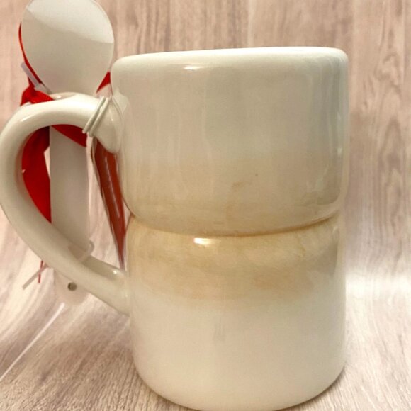 Smores S’mores Hot Cocoa Chocolate Mug Cup Marshmallow Snowman with spoon - Picture 2 of 7